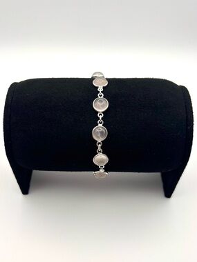 Sterling silver rose quartz bracelet